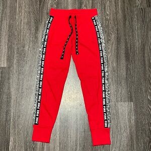Red Sequined Joggers — Victoria’s Secret PINK